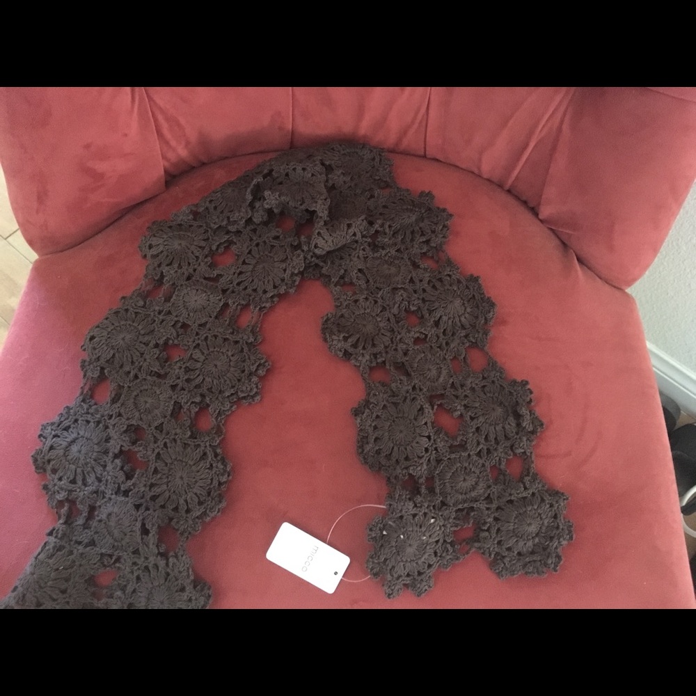 Brown Hand Crochet Scarf
